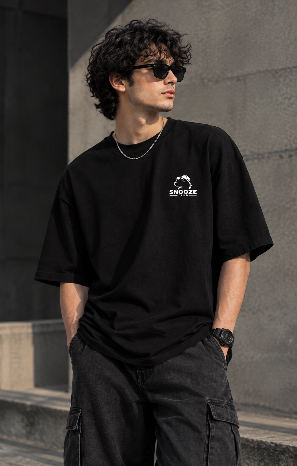Men's Oversized T-Shirt – Black | 240 GSM