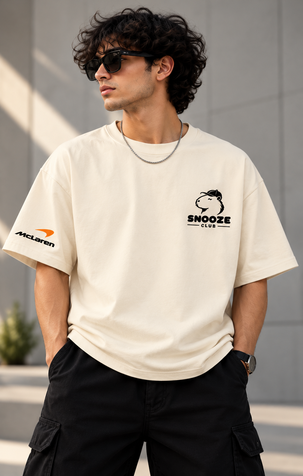 Beige Oversized Tshirt - F1 Edition