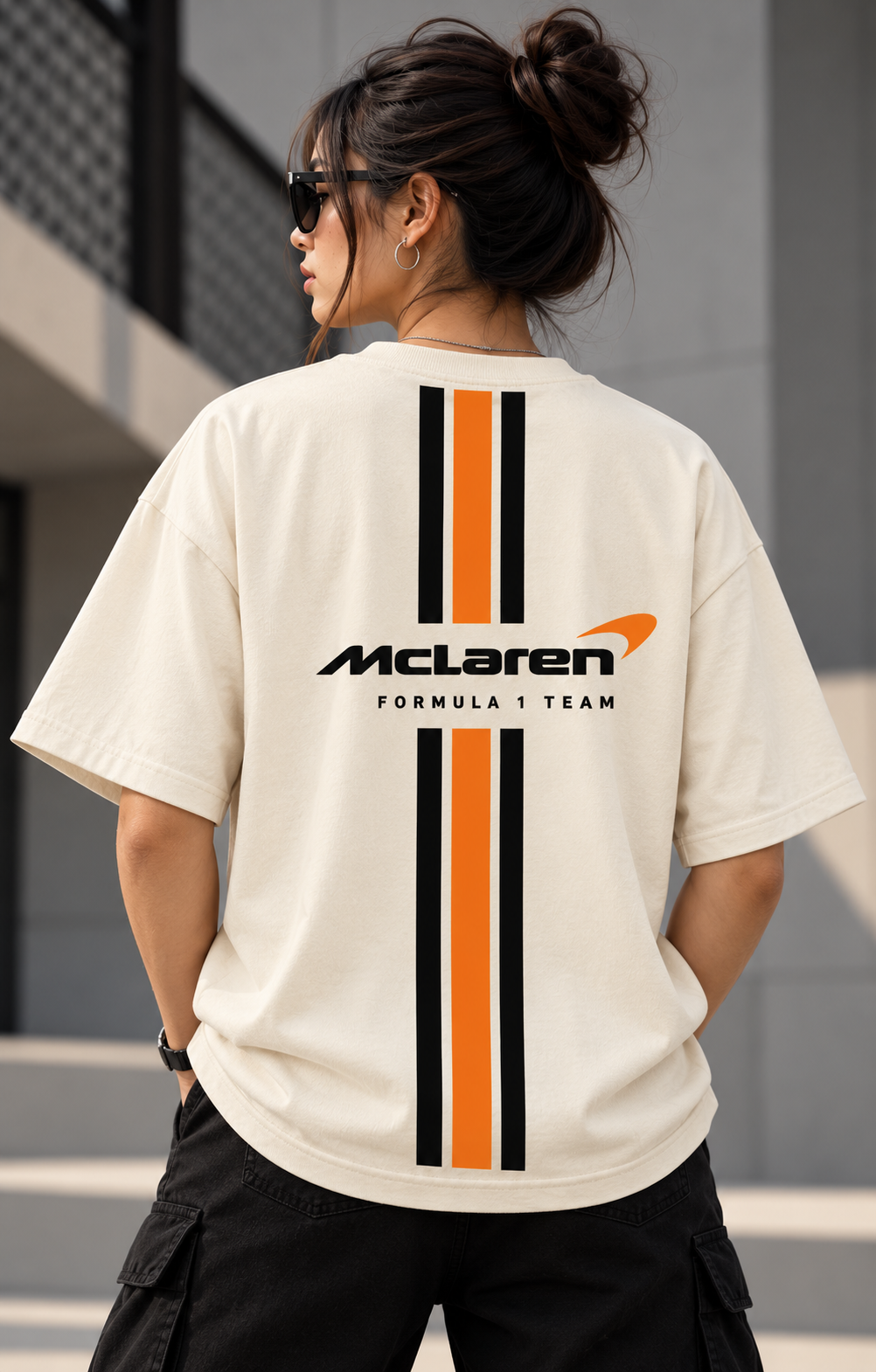 Beige Oversized Tshirt - F1 Edition