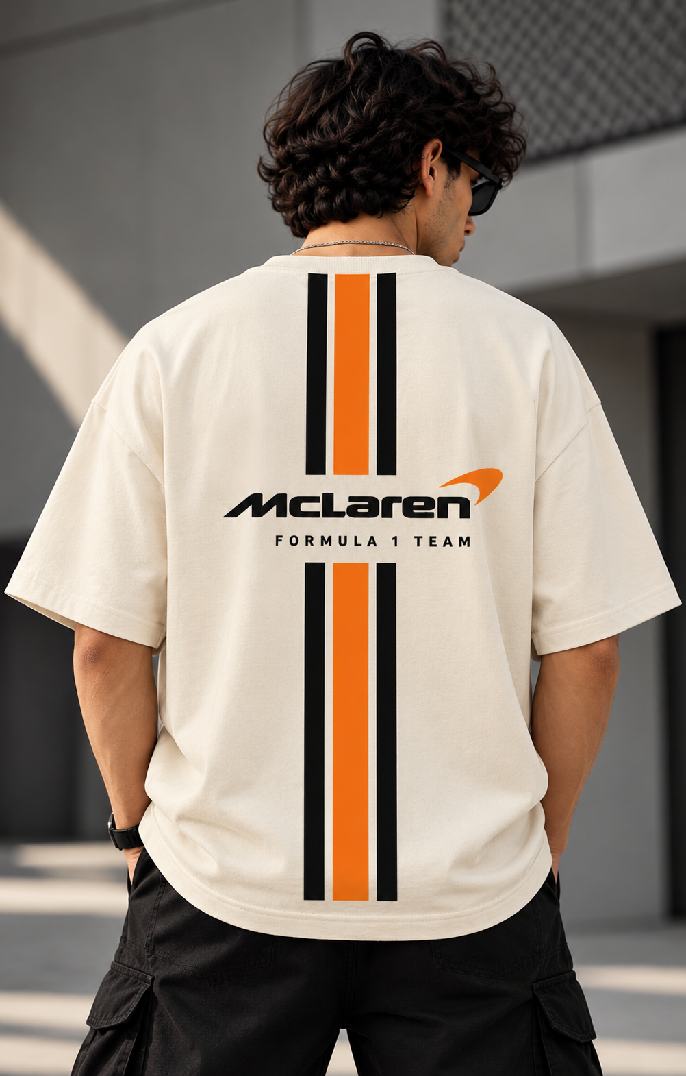 Beige Oversized Tshirt - F1 Edition
